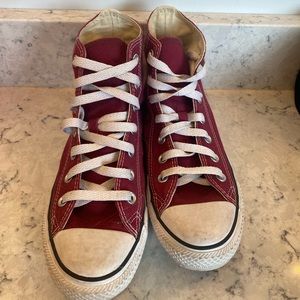 Maroon High Top Converse